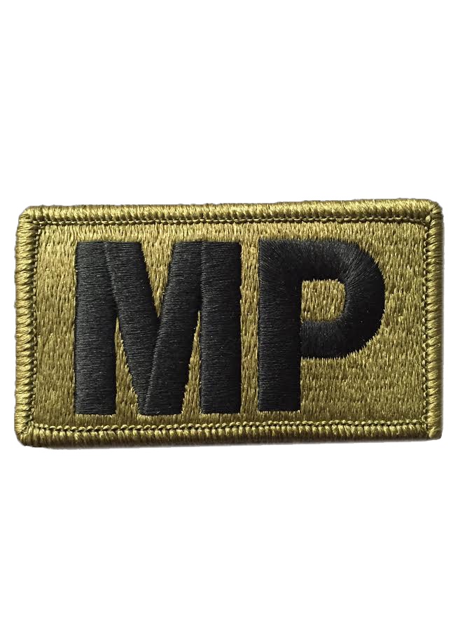 ARMY MP BADGE PATCH - EMBROIDERED (W 2-1/8" x H 2-3/4") SEW ON